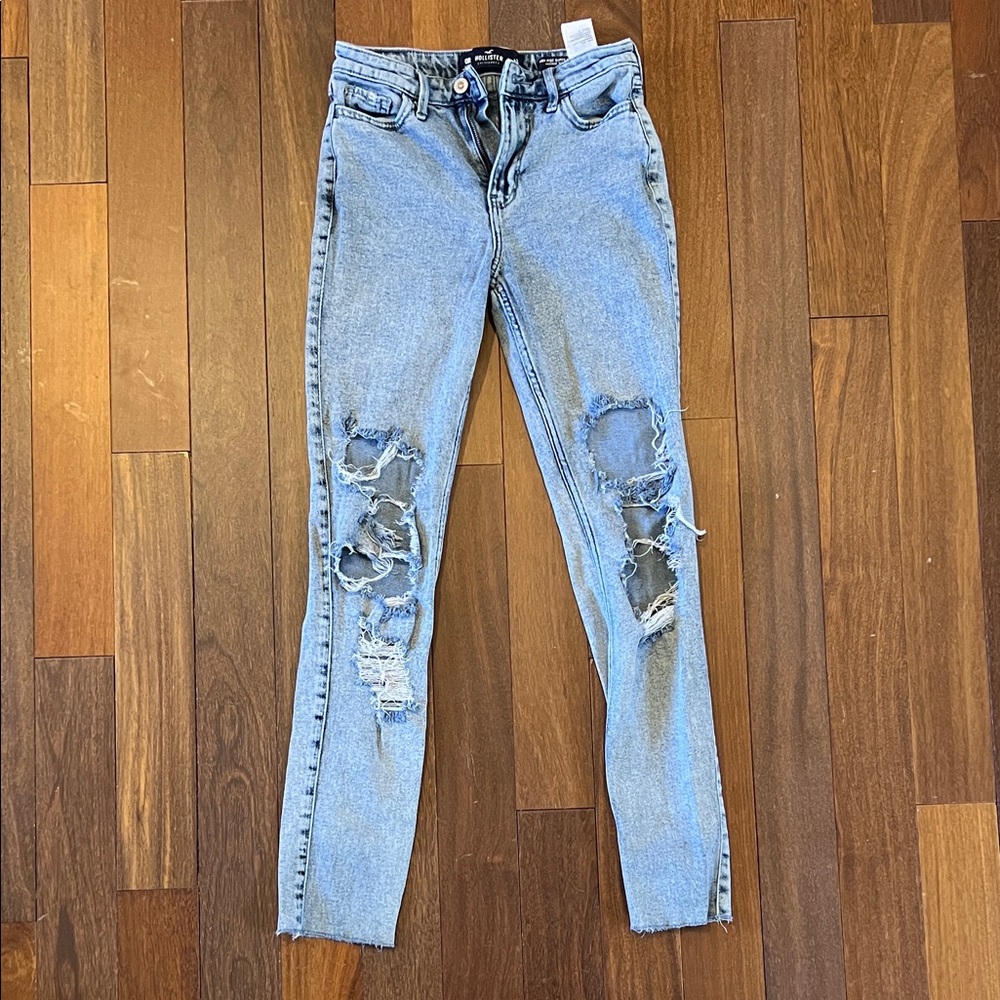 Hollister Light Blue Distressed Skinny Jeans